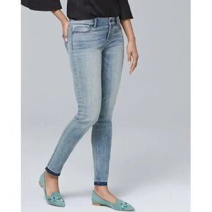 WHBM Women''s  Released-Hem The Skinny Ankle Jeans Size 10L Light Wash